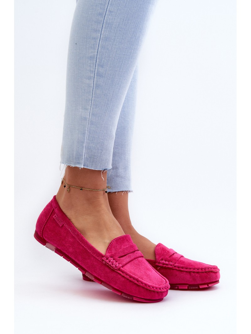 Women's Fuchsia Eco Suede Moccasins Big Star NN274934 Memory Foam System