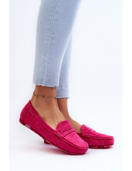 Women's Fuchsia Eco Suede Moccasins Big Star NN274934 Memory Foam System