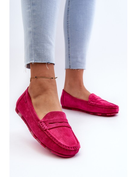 Women's Fuchsia Eco Suede Moccasins Big Star NN274934 Memory Foam System