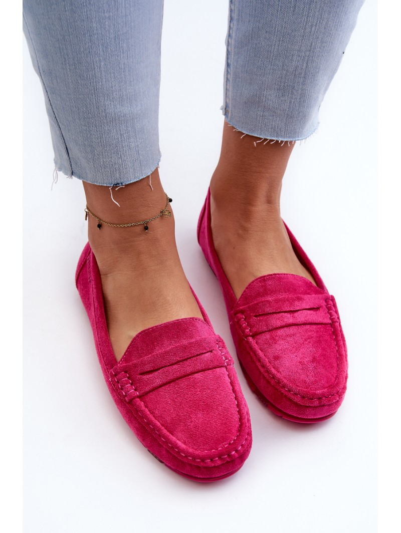 Women's Fuchsia Eco Suede Moccasins Big Star NN274934 Memory Foam System