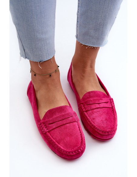 Women's Fuchsia Eco Suede Moccasins Big Star NN274934 Memory Foam System