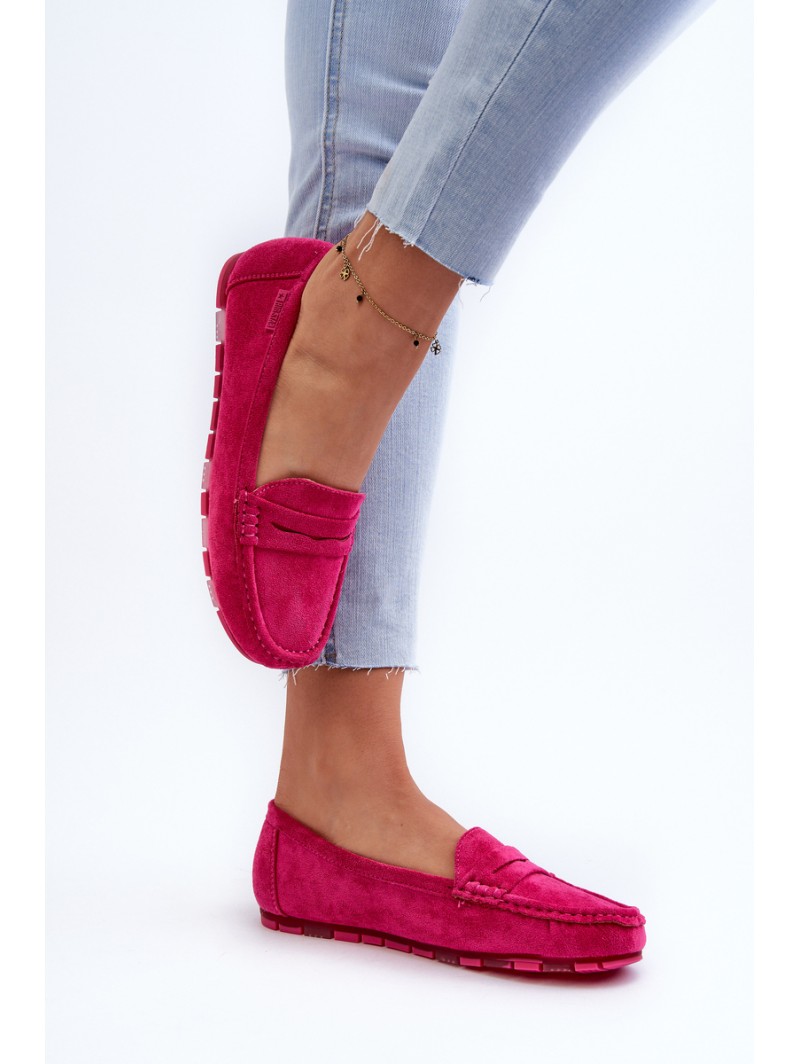 Women's Fuchsia Eco Suede Moccasins Big Star NN274934 Memory Foam System