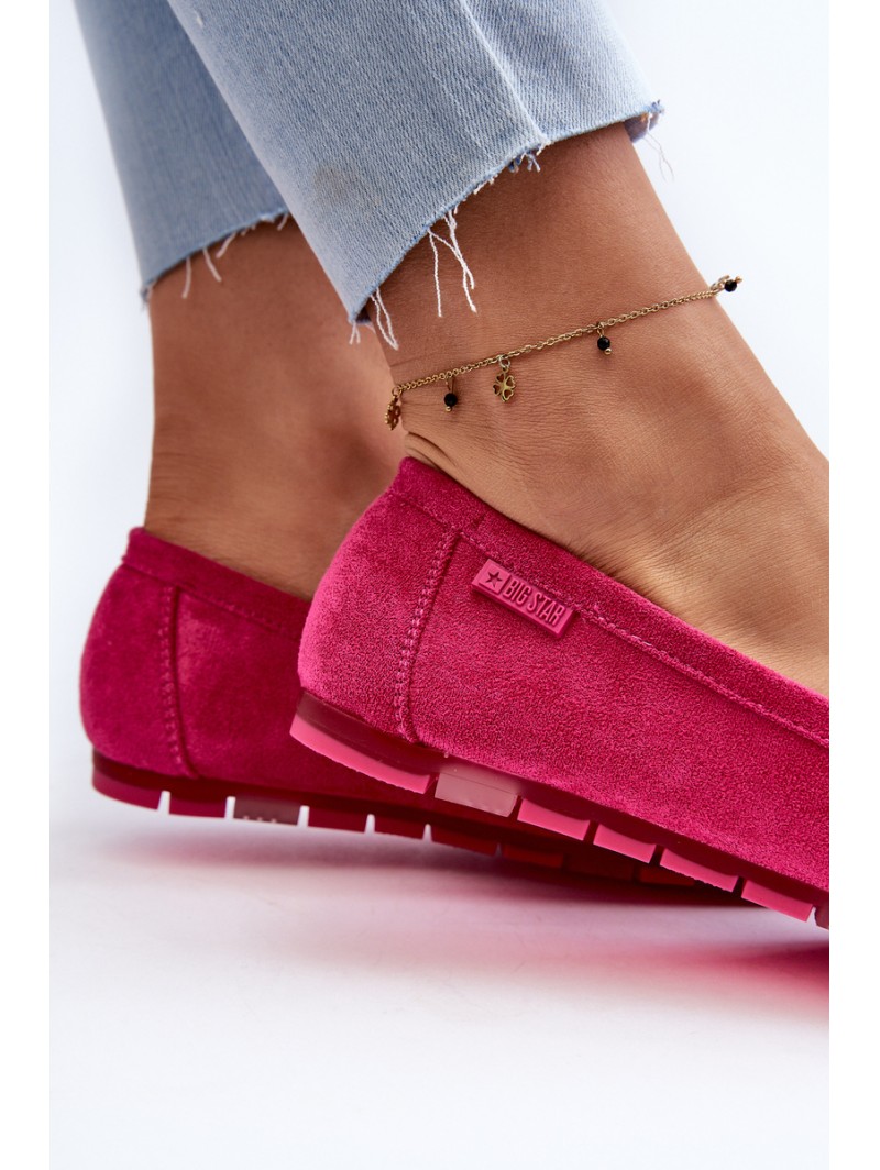 Women's Fuchsia Eco Suede Moccasins Big Star NN274934 Memory Foam System