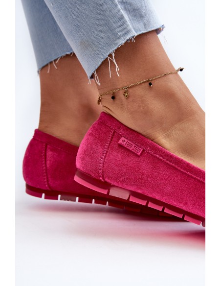 Women's Fuchsia Eco Suede Moccasins Big Star NN274934 Memory Foam System