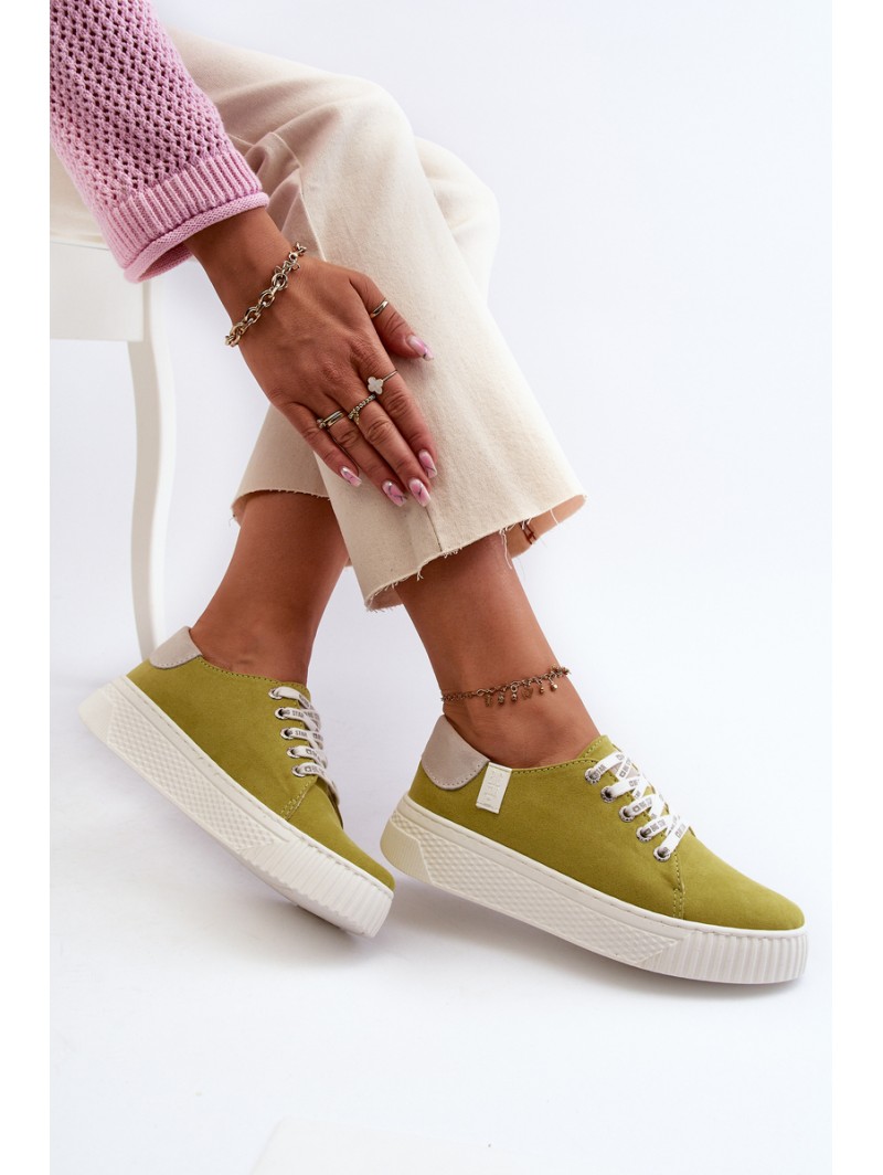 Women's sneakers MEMORY FOAM SYSTEM BIG STAR NN276003 Lime