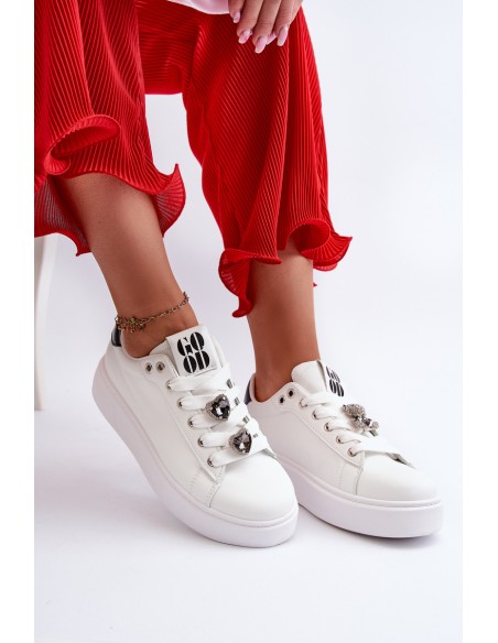 Women's platform sneakers with white embellishments Herbisa