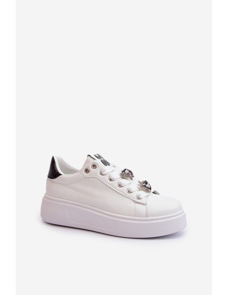 Women's platform sneakers with white embellishments Herbisa