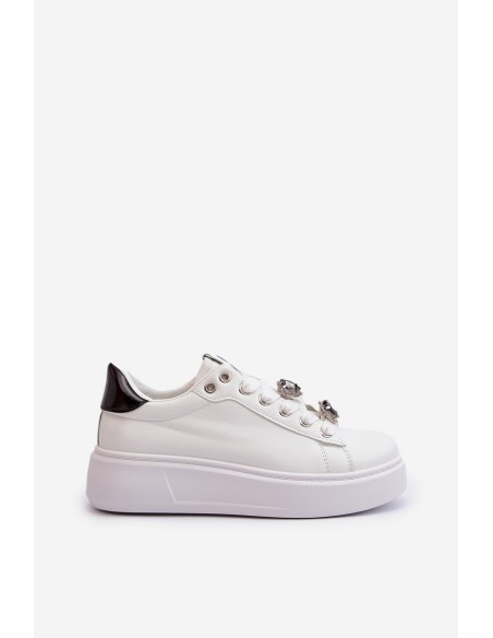 Women's platform sneakers with white embellishments Herbisa