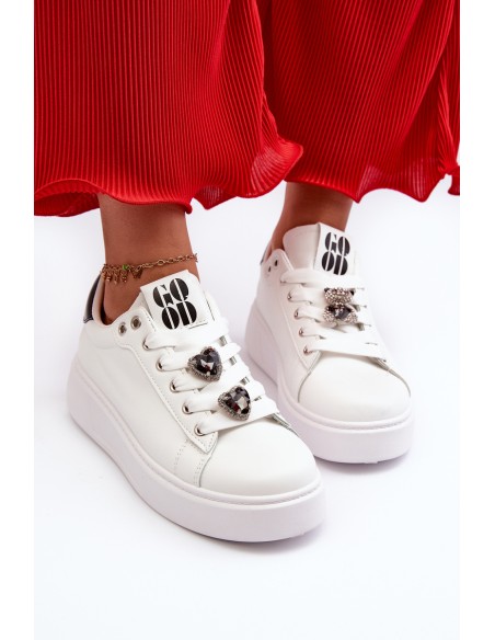 Women's platform sneakers with white embellishments Herbisa