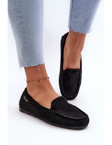 Women's Black Faux Suede Moccasins Amrutia