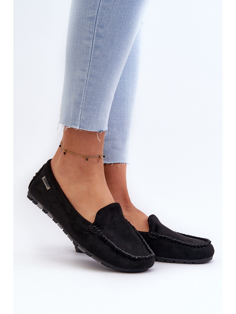 Women's Black Faux Suede Moccasins Amrutia