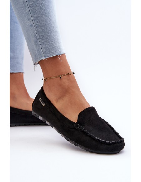 Women's Black Faux Suede Moccasins Amrutia