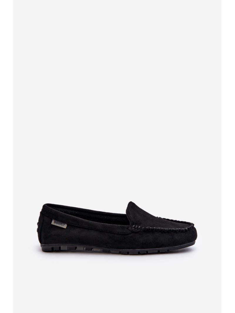 Women's Black Faux Suede Moccasins Amrutia