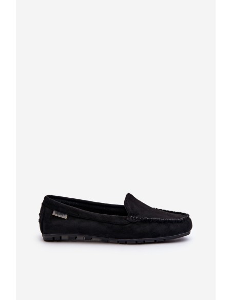 Women's Black Faux Suede Moccasins Amrutia
