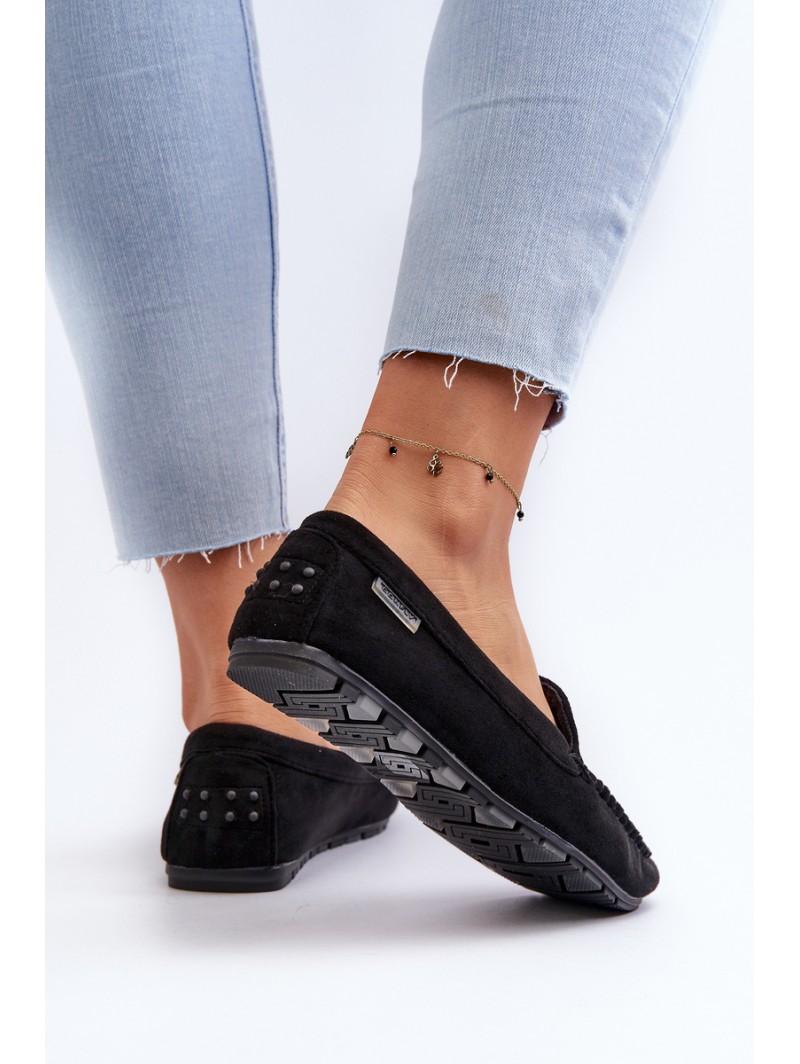 Women's Black Faux Suede Moccasins Amrutia