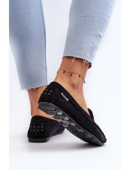 Women's Black Faux Suede Moccasins Amrutia