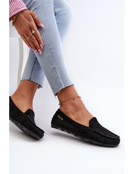Women's Black Faux Suede Moccasins Amrutia