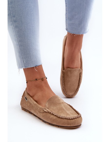 Women's Brown Faux Suede Moccasins Amrutia