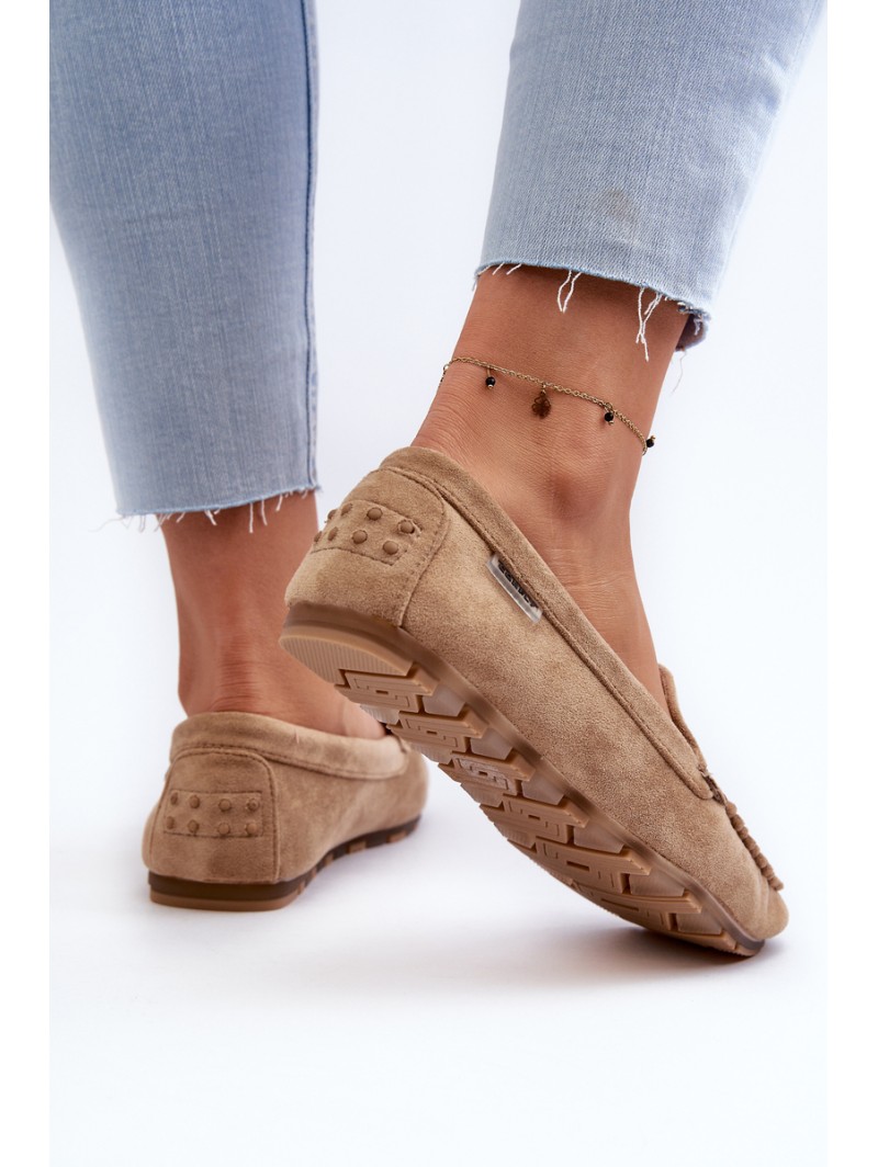 Women's Brown Faux Suede Moccasins Amrutia