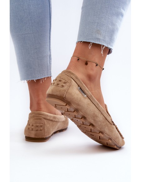 Women's Brown Faux Suede Moccasins Amrutia