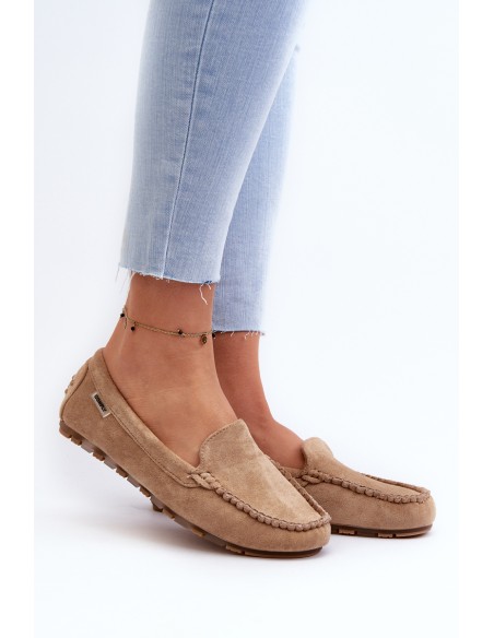 Women's Brown Faux Suede Moccasins Amrutia