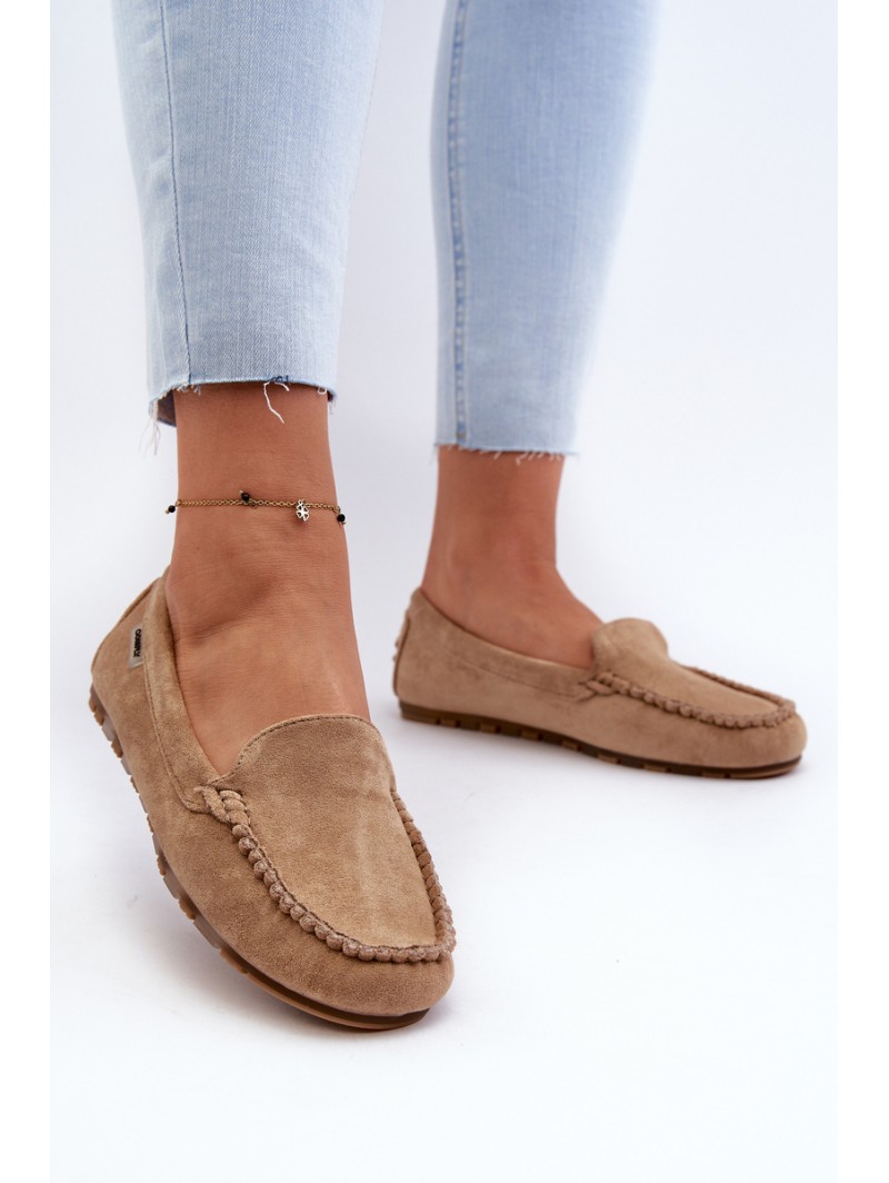 Women's Brown Faux Suede Moccasins Amrutia