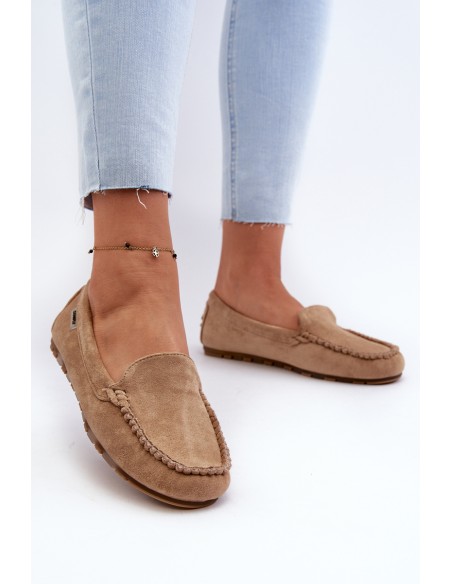 Women's Brown Faux Suede Moccasins Amrutia