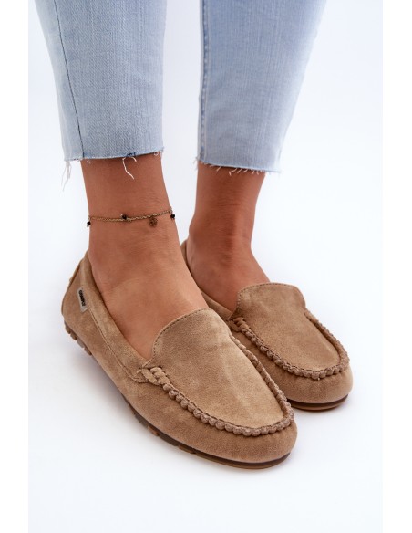 Women's Brown Faux Suede Moccasins Amrutia