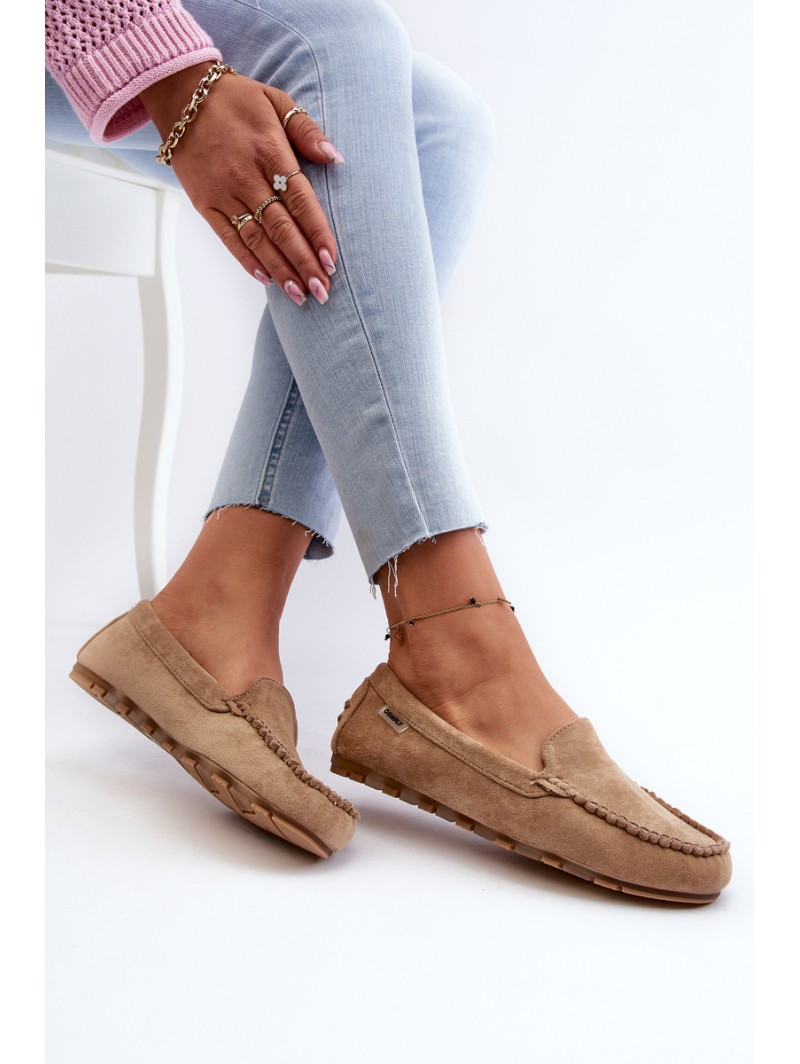 Women's Brown Faux Suede Moccasins Amrutia