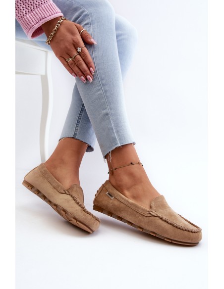 Women's Brown Faux Suede Moccasins Amrutia