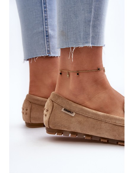 Women's Brown Faux Suede Moccasins Amrutia