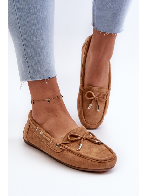 Women's Suede Moccasins Camel Si Passione
