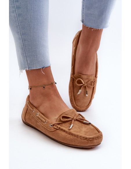 Women's Suede Moccasins Camel Si Passione