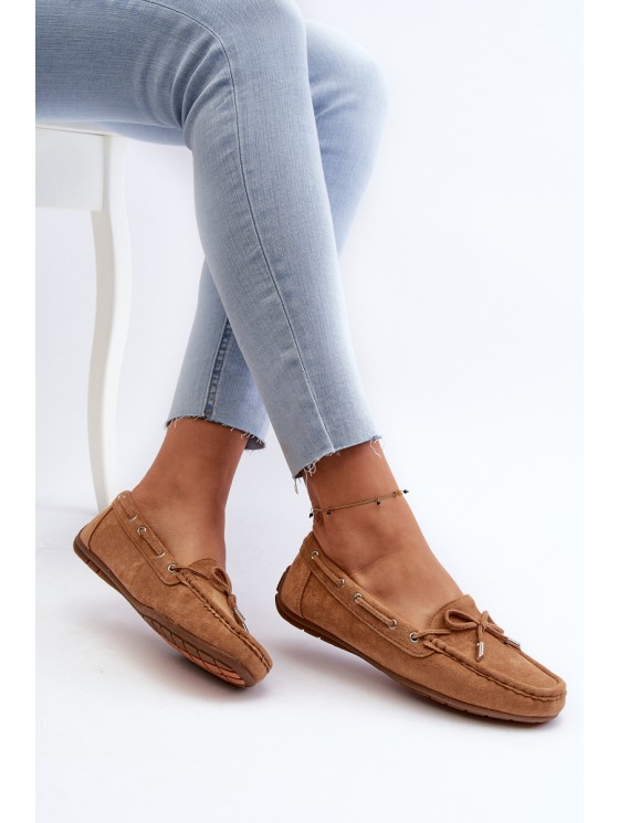 Women's Suede Moccasins Camel Si Passione 2
