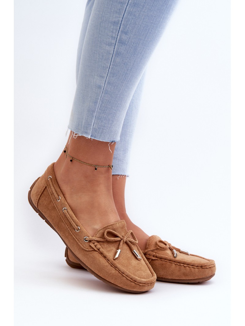 Women's Suede Moccasins Camel Si Passione