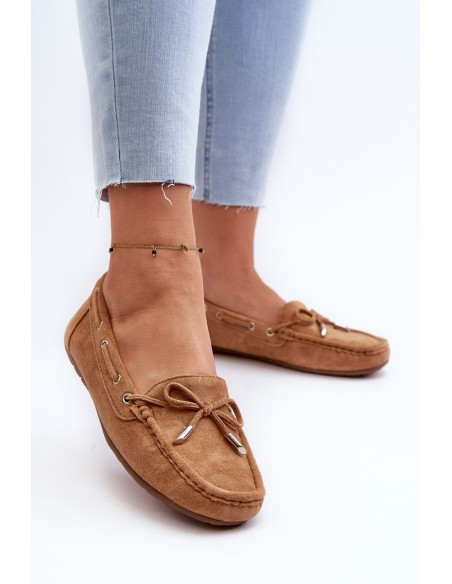 Women's Suede Moccasins Camel Si Passione