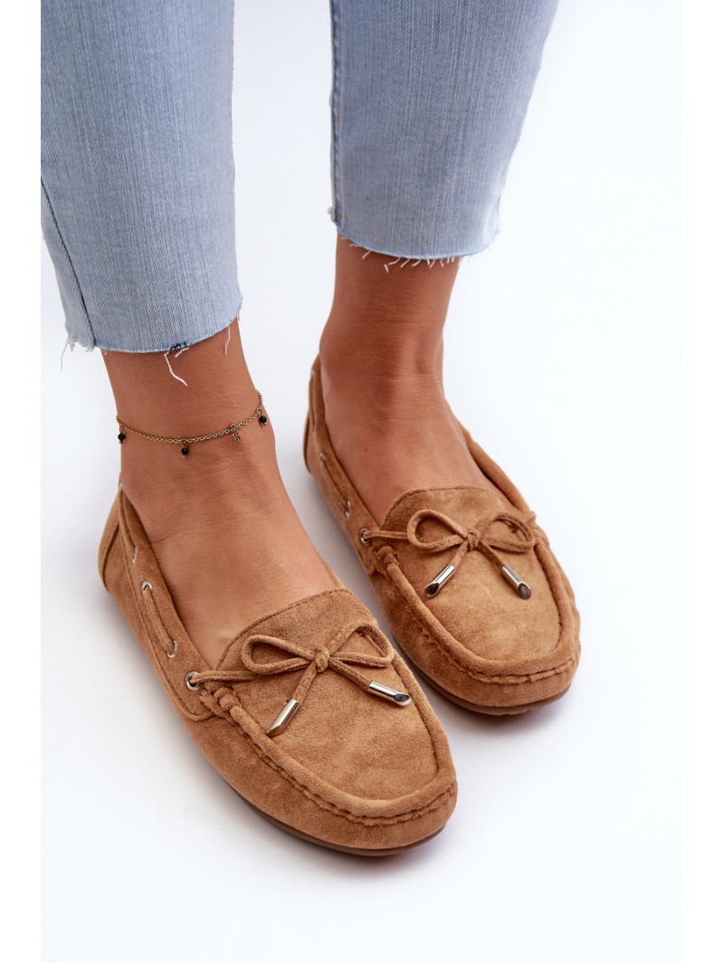 Women's Suede Moccasins Camel Si Passione