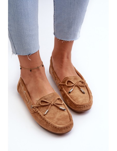 Women's Suede Moccasins Camel Si Passione