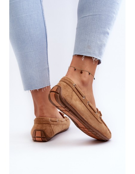 Women's Suede Moccasins Camel Si Passione