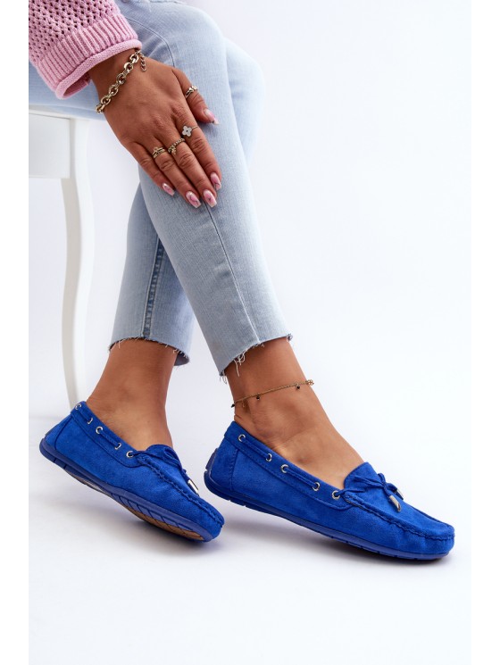 Women's Blue Suede Moccasins Si Passione 2