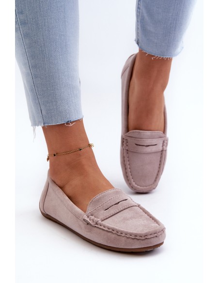 Women's Suede Moccasins Purple Lenvie
