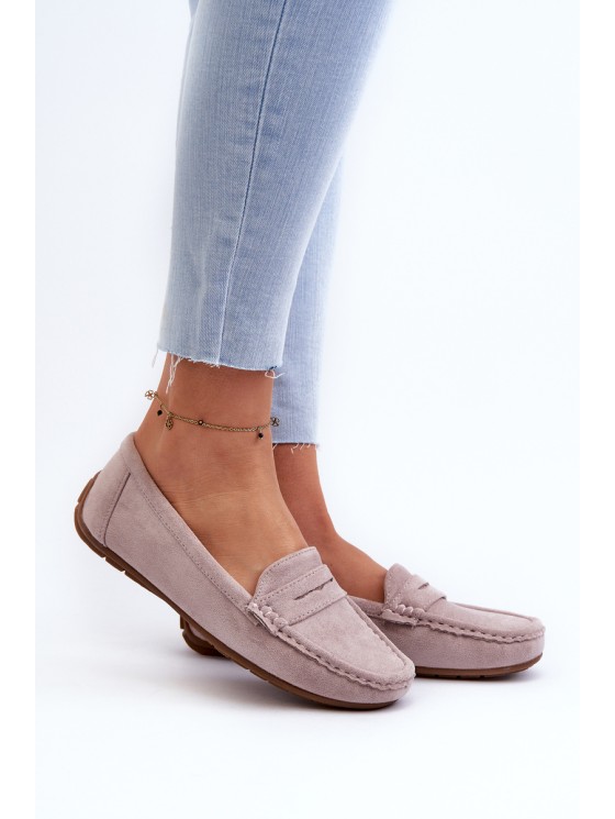 Women's Suede Moccasins Purple Lenvie 2