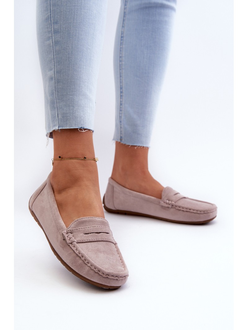 Women's Suede Moccasins Purple Lenvie