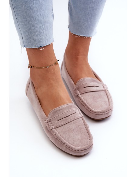 Women's Suede Moccasins Purple Lenvie
