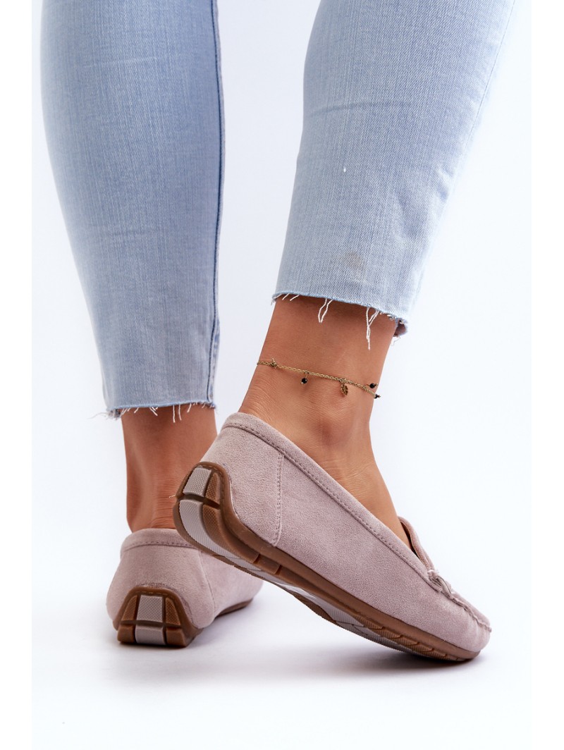 Women's Suede Moccasins Purple Lenvie