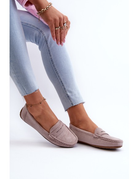 Women's Suede Moccasins Purple Lenvie