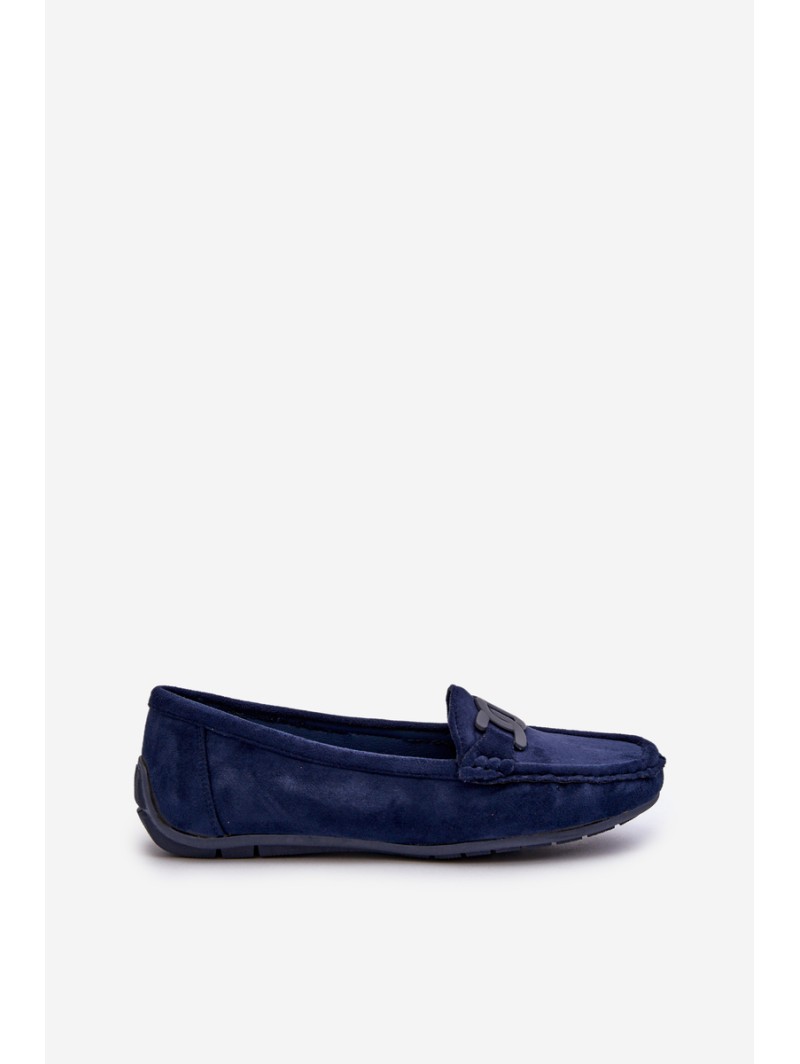 Women's Stylish Suede Moccasins Navy Blue Rabell