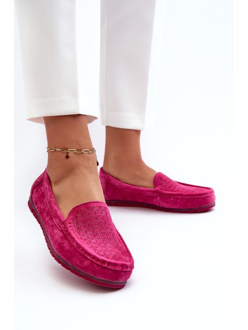 Pink Women's Suede Moccasins S.Barski LR755