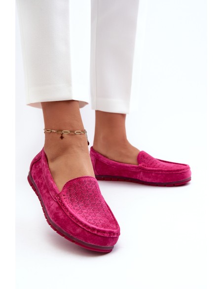 Pink Women's Suede Moccasins S.Barski LR755
