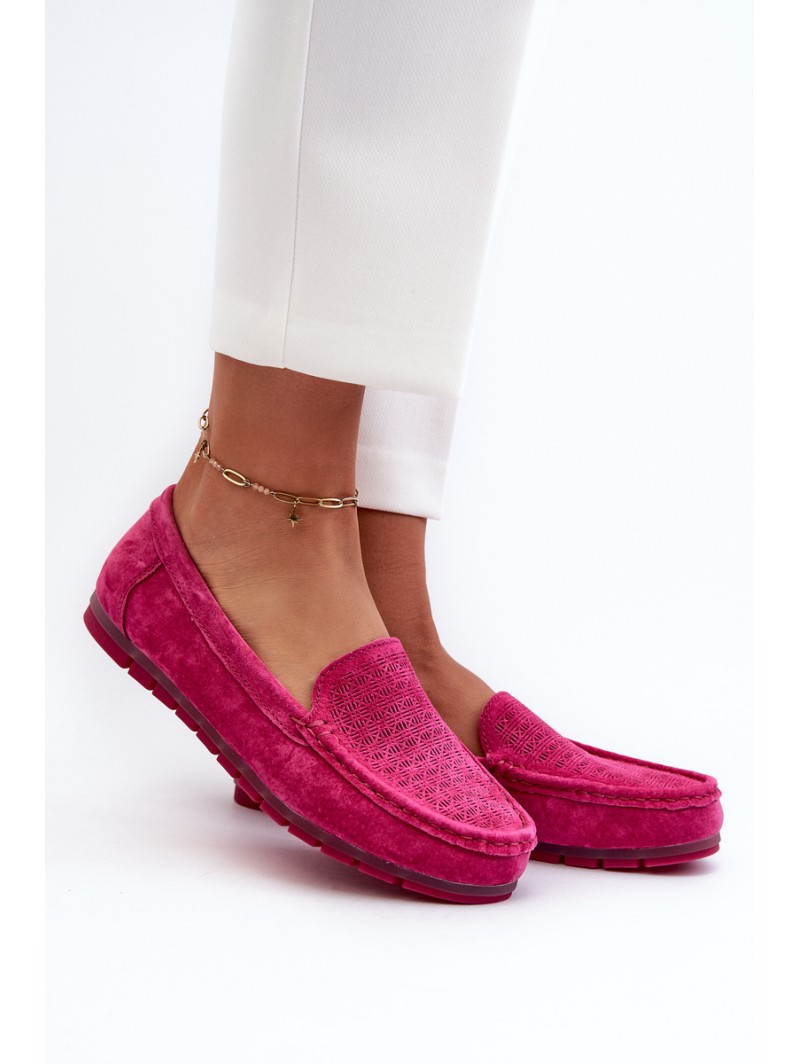 Pink Women's Suede Moccasins S.Barski LR755